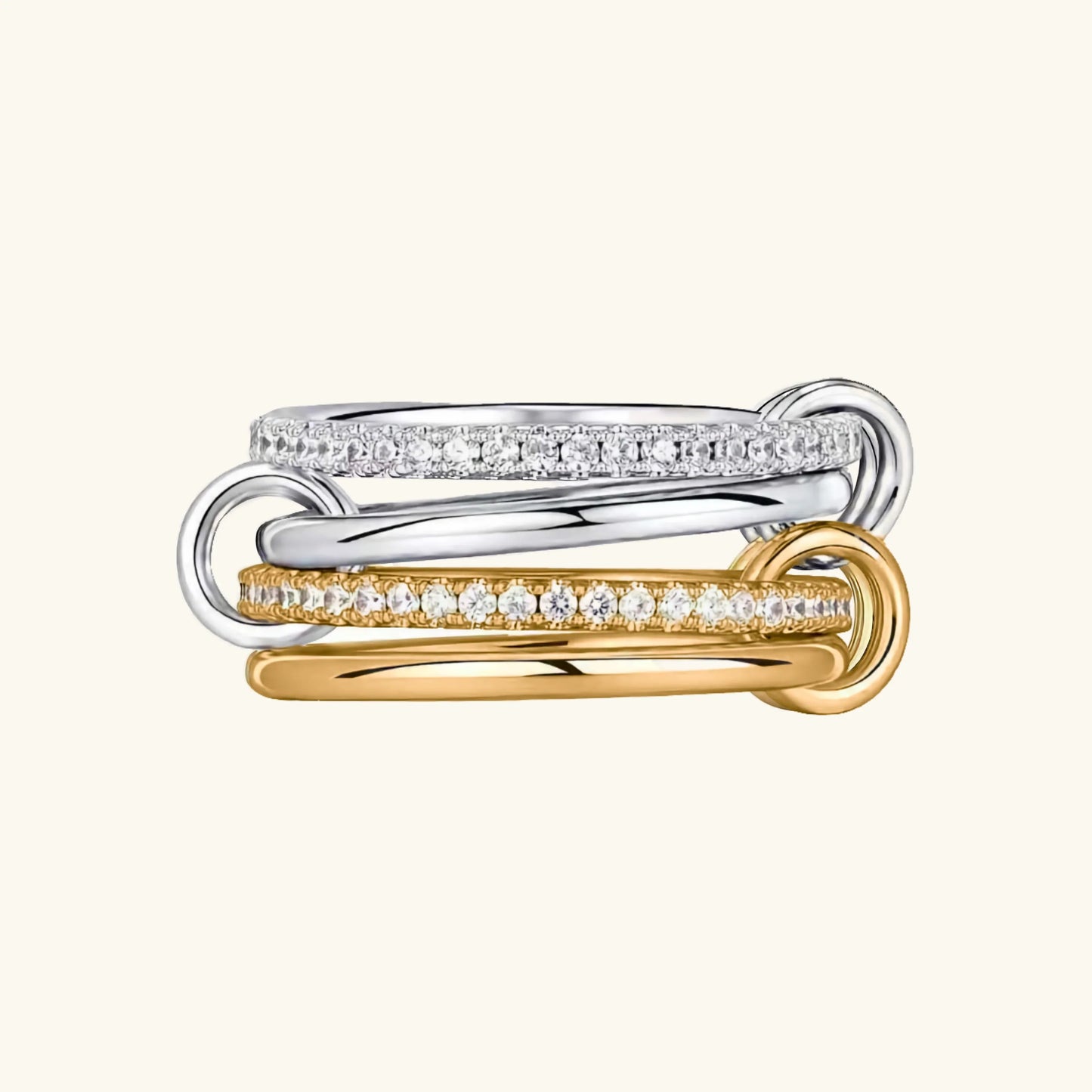 [Echo Fine]Ivy Stacked Diamond Ring