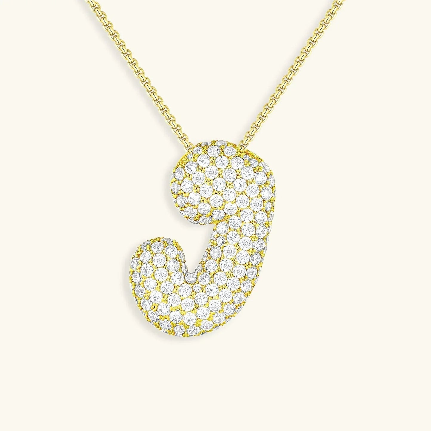 [Echo Fine]Bubble Initial Diamond Necklace