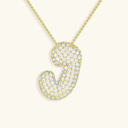 [Echo Fine]Bubble Initial Diamond Necklace