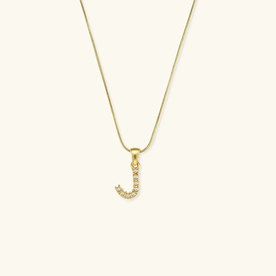 [Echo Fine]Augustine Initial Letter Pearl Necklace