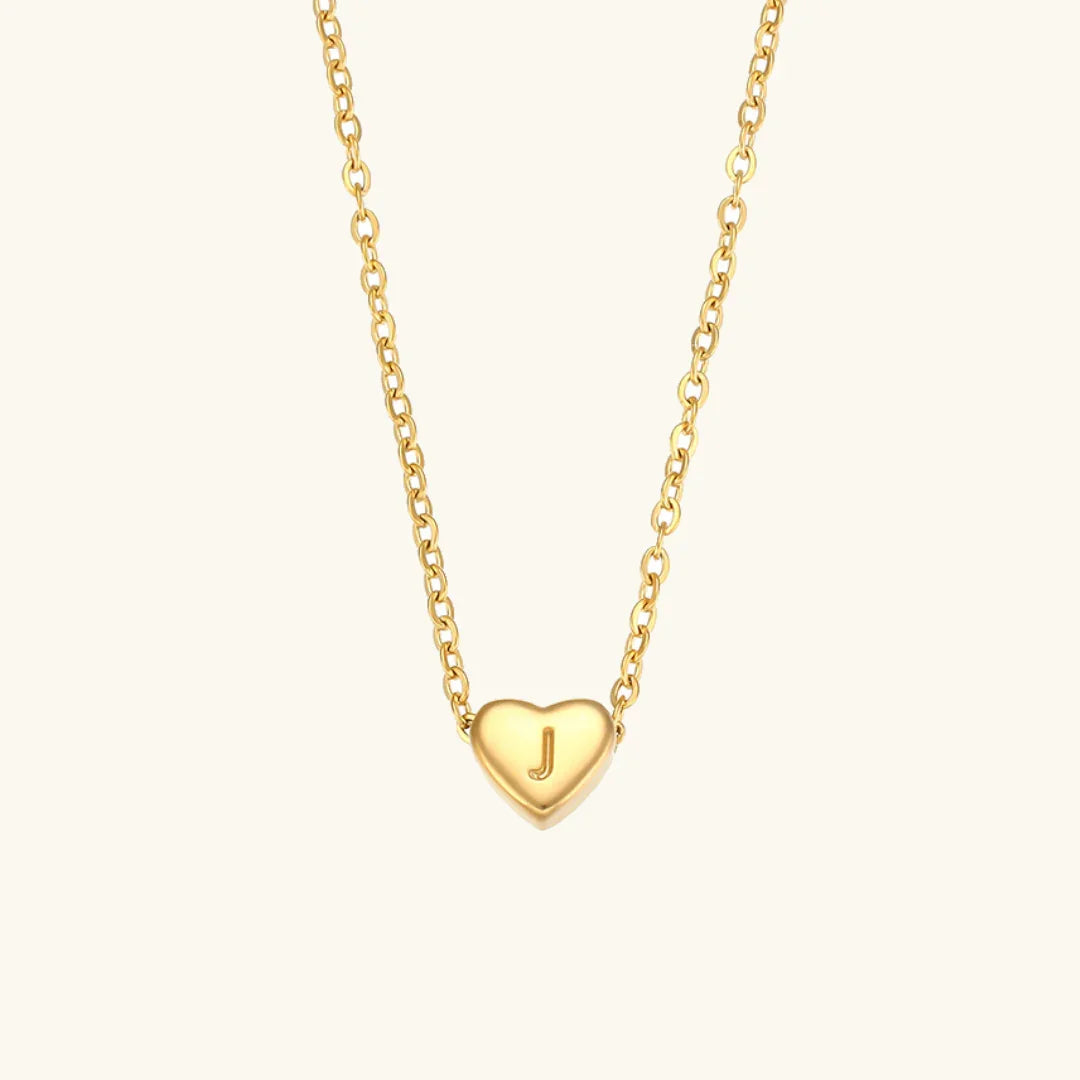 [Echo Fine]Heart Initial Gold Necklace