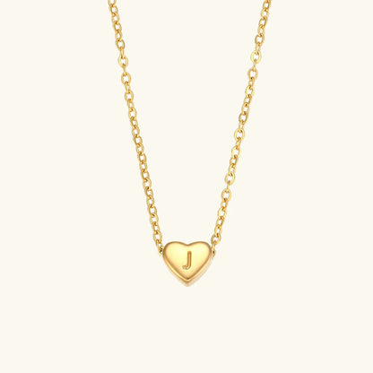 [Echo Fine]Heart Initial Gold Necklace