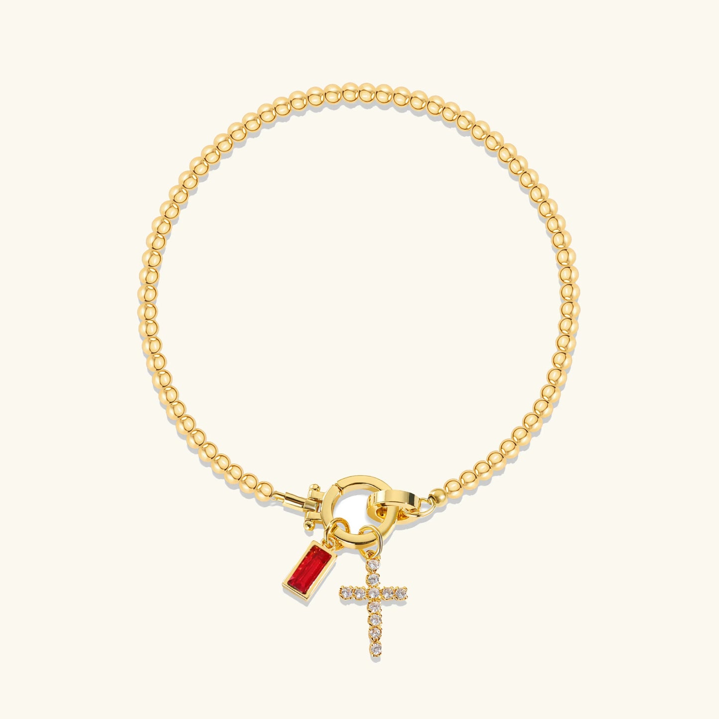 [Echo Fine]Amalia Birthstone Cross Bracelet
