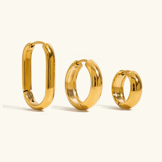 [Echo Fine]Clarabelle Staple Gold Hoops Bundle
