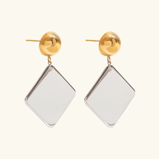 [Echo Fine]Kelly Geometric Drop Earrings