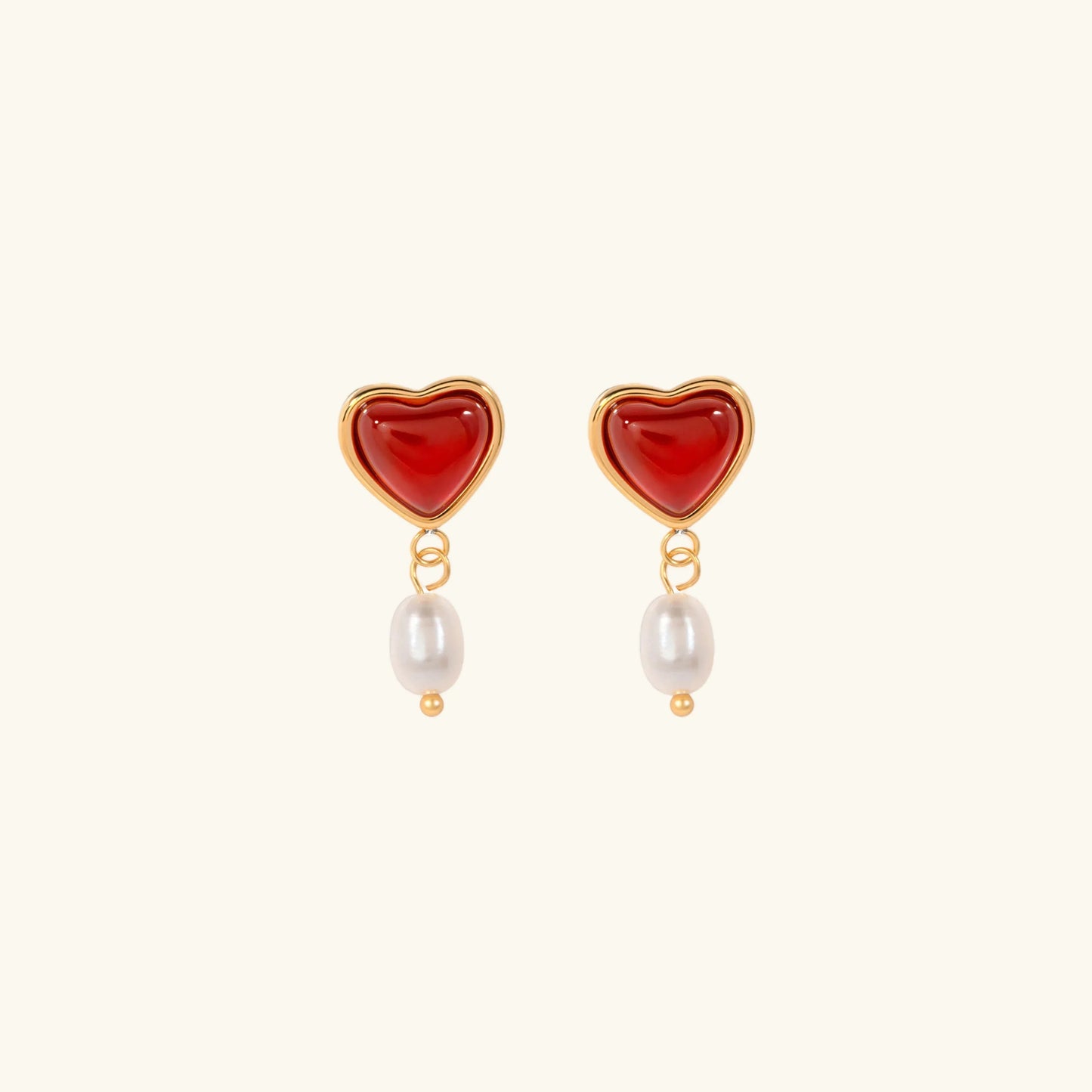 [Echo Fine]Sabina Pearl Heart Gold Earrings
