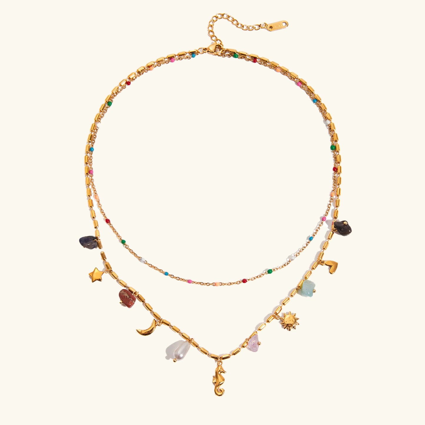 [Echo Fine]Cambria Coastal Charm Layered Necklace
