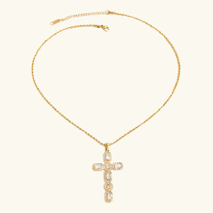 [Echo Fine]Evangelina Diamond Cross Necklace