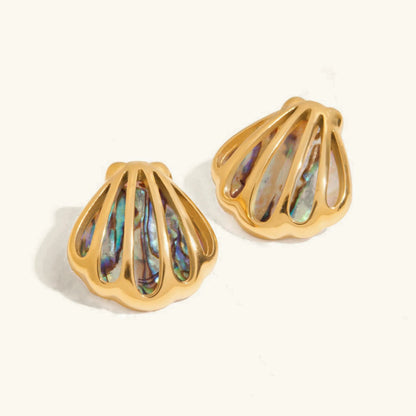 [Echo Fine]Nixie Gold Seashell Earrings