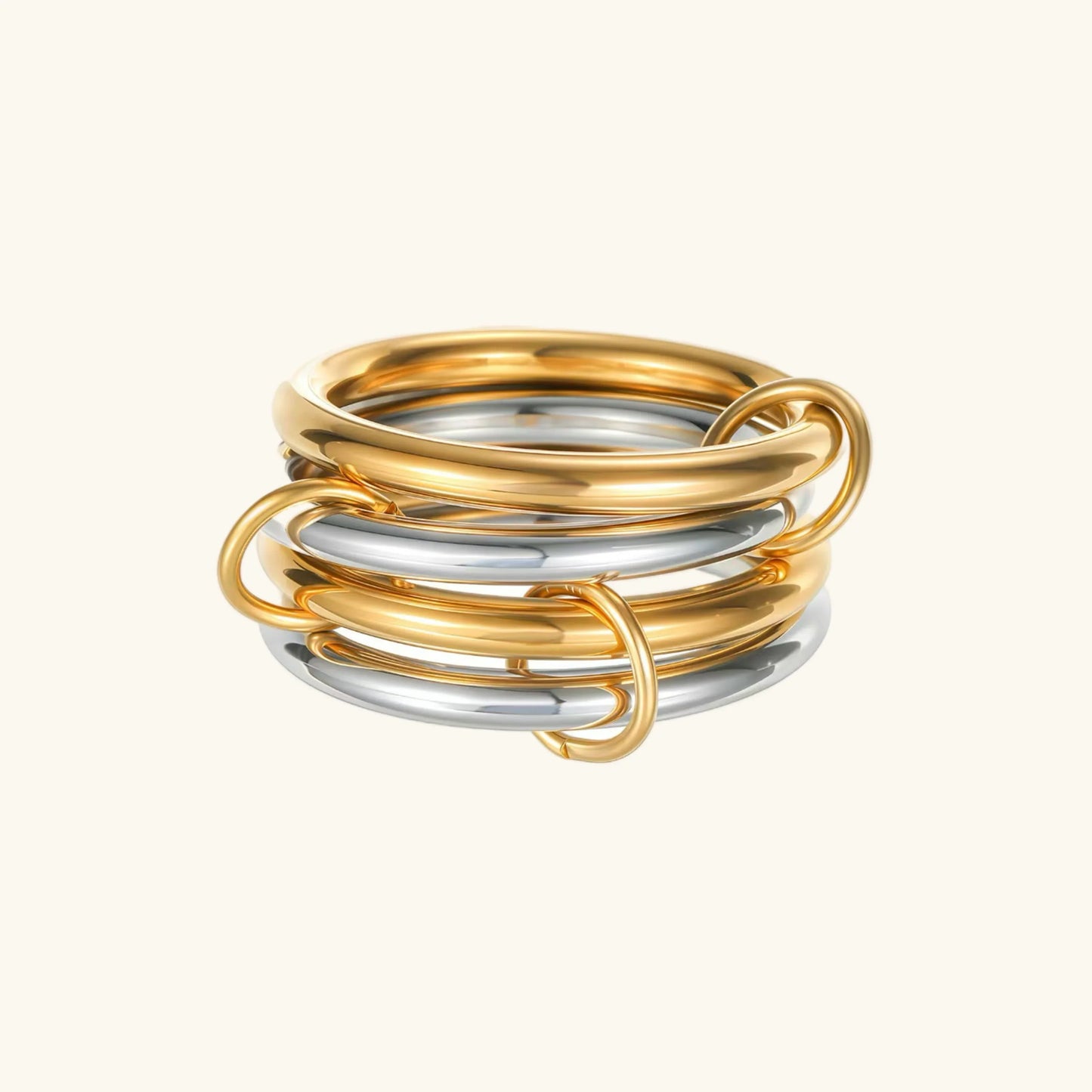 [Echo Fine]Alexandria Two-Tone Stacked Ring