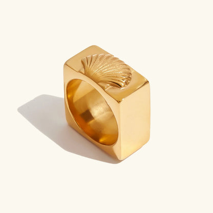 [Echo Fine]Carlotta Geometric Shell Ring