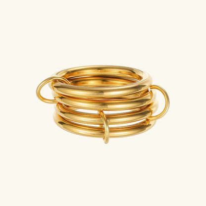 [Echo Fine]Alexandria Two-Tone Stacked Ring