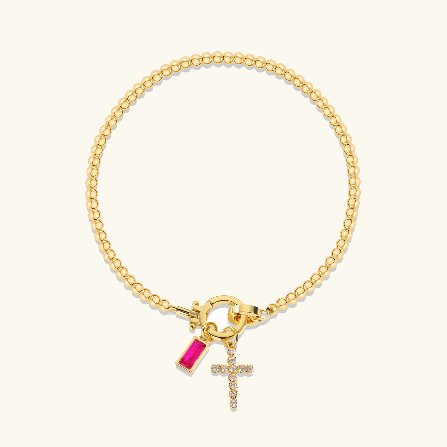 [Echo Fine]Amalia Birthstone Cross Bracelet