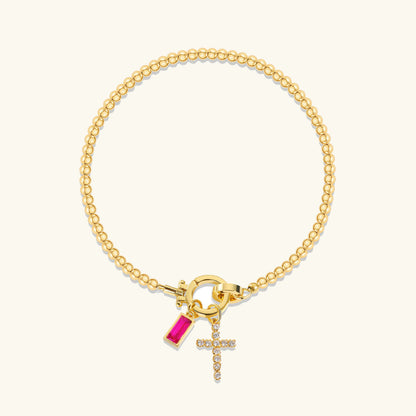 [Echo Fine]Amalia Birthstone Cross Bracelet