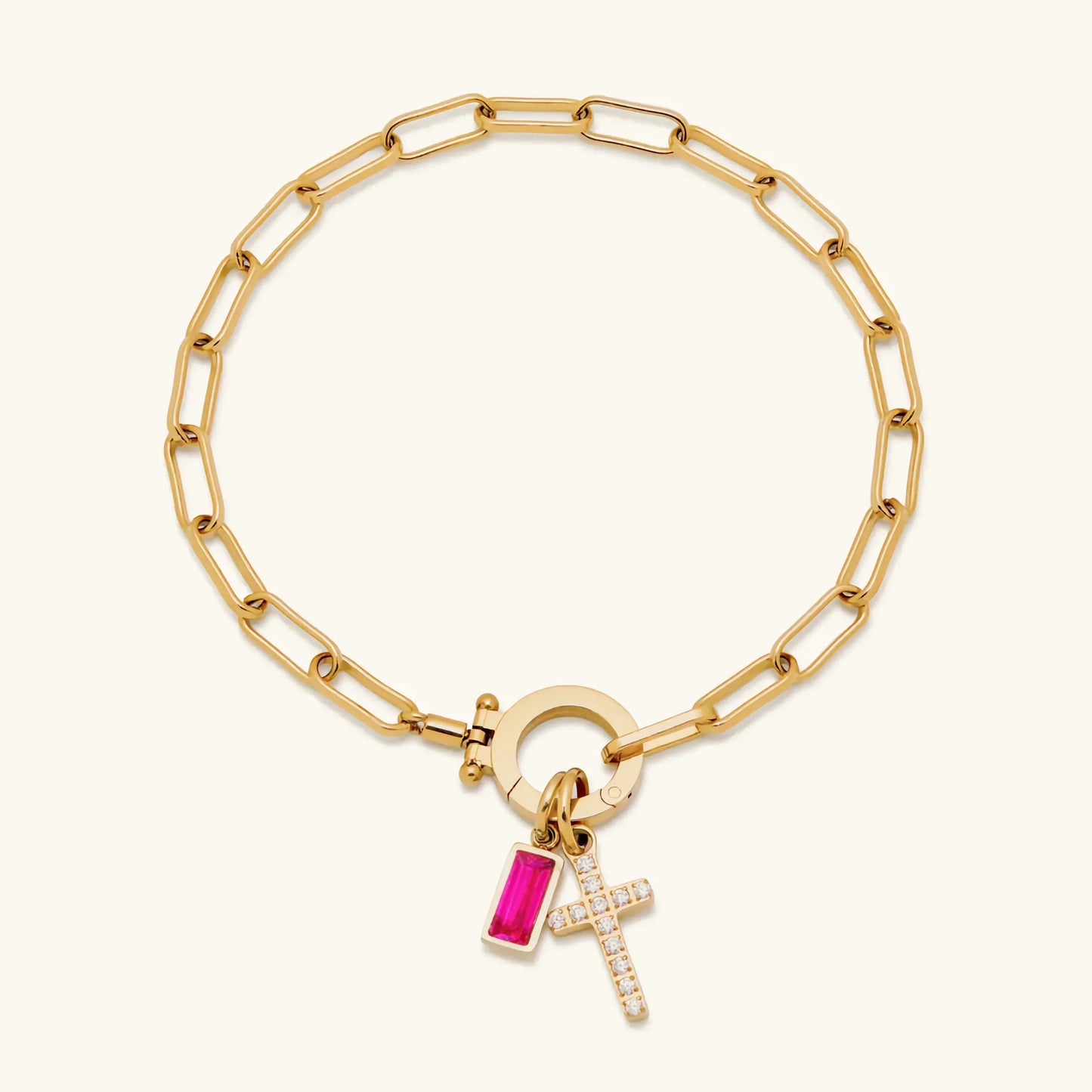 [Echo Fine]Annabella Birthstone Cross Bracelet