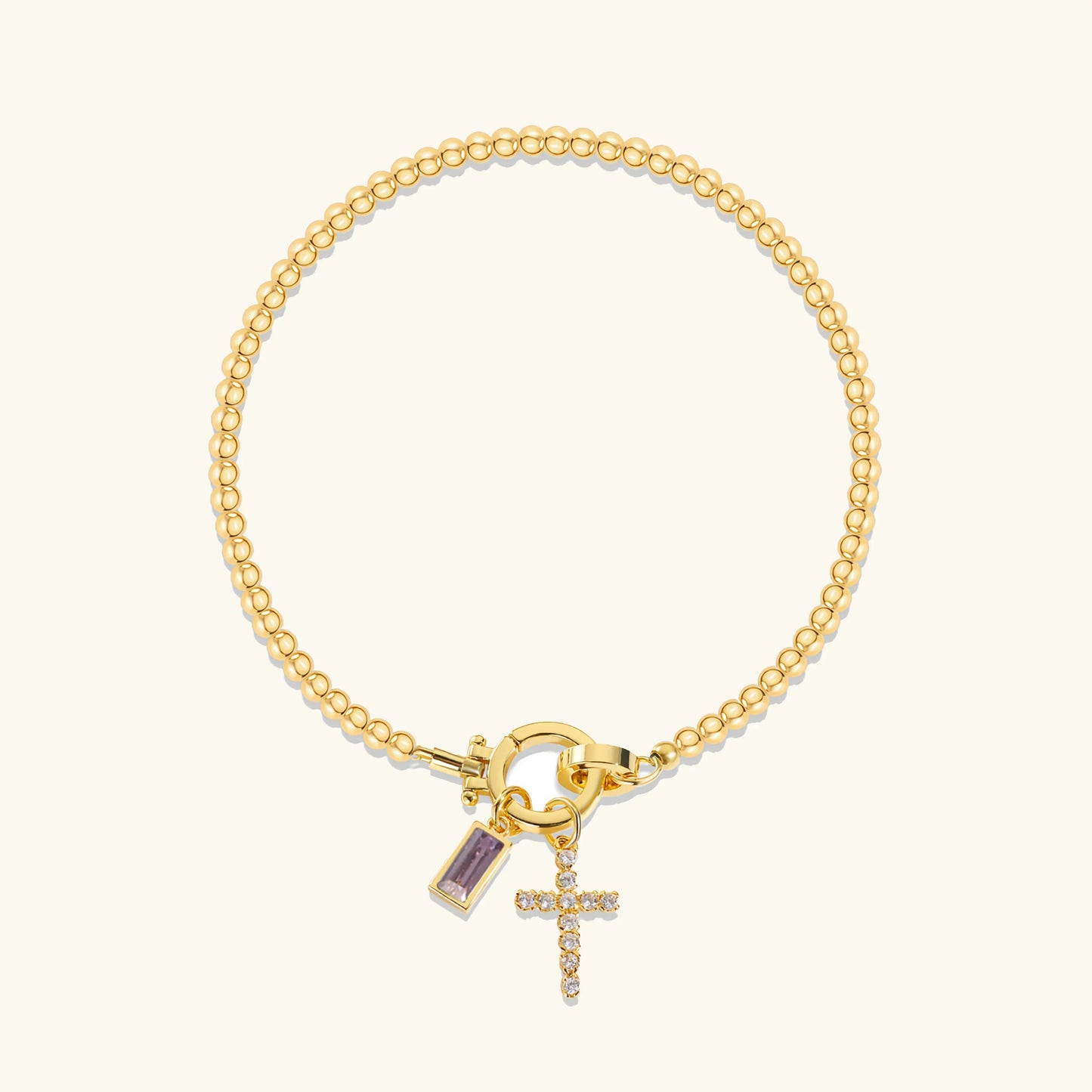 [Echo Fine]Amalia Birthstone Cross Bracelet