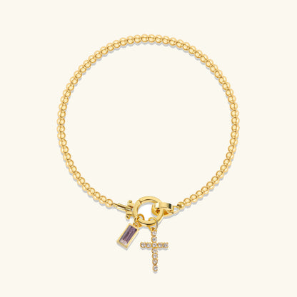 [Echo Fine]Amalia Birthstone Cross Bracelet