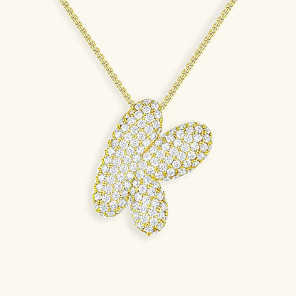 [Echo Fine]Bubble Initial Diamond Necklace