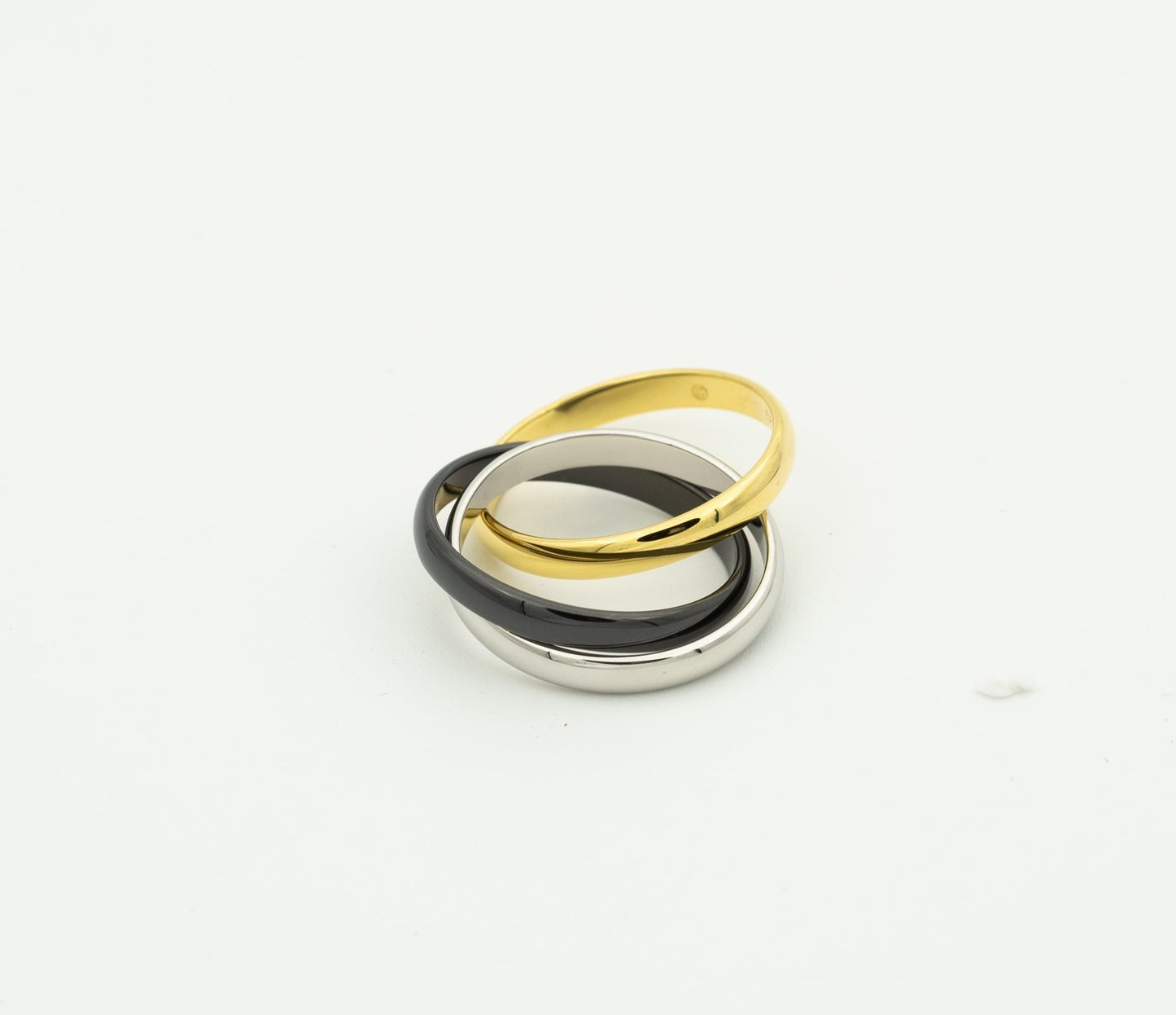 [ECHO ]TRINITY RING BLACK GOLD SILVER