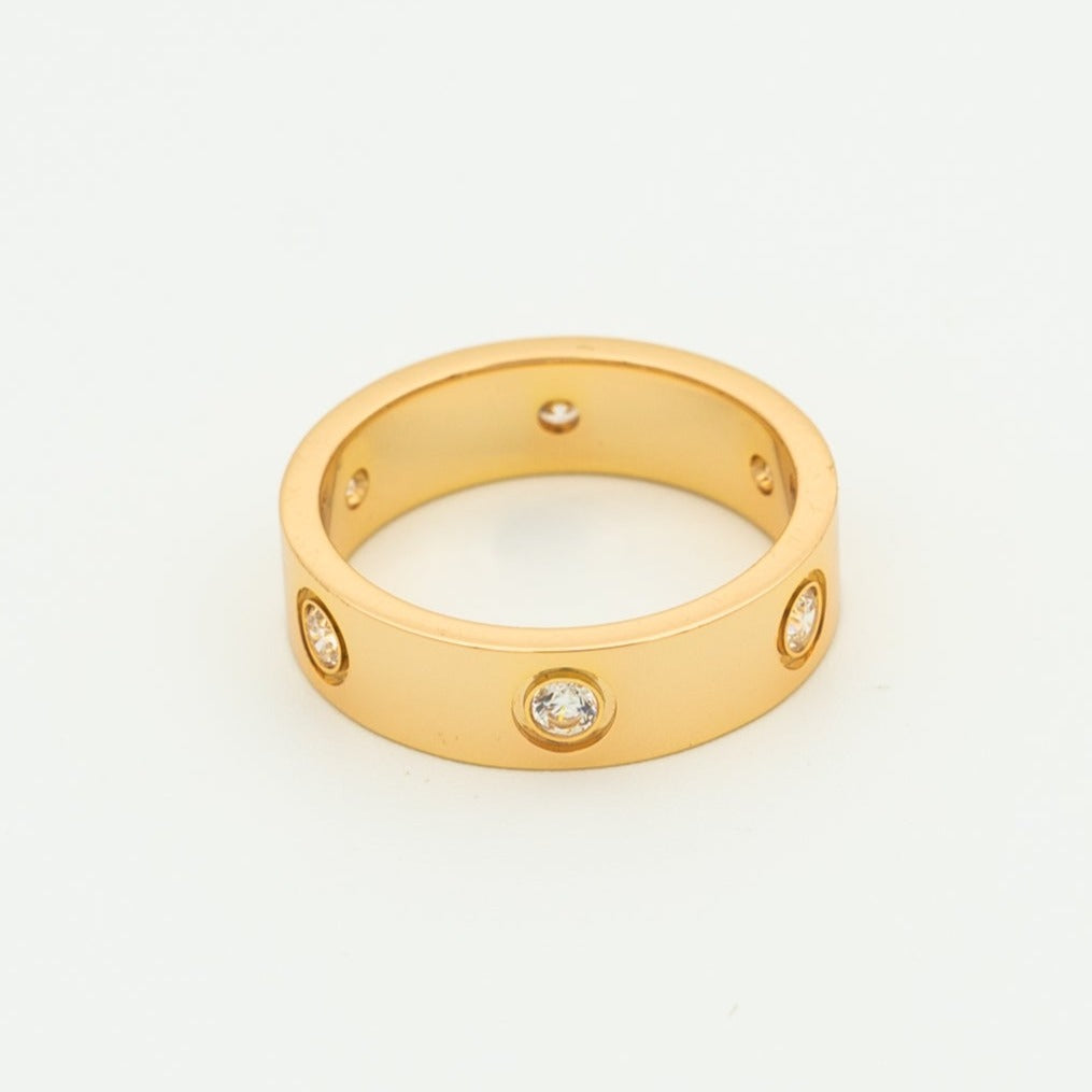 [ECHO ]LOVE RING 5.5MM 6 DIAMONDS PINK GOLD