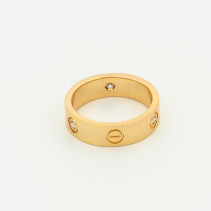 [ECHO ]LOVE RING 5.5MM 3 DIAMONDS PINK GOLD