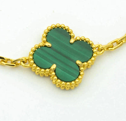 [ECHO ]CLOVER  5 MOTIF MALACHITE DIAMOND BRACELET