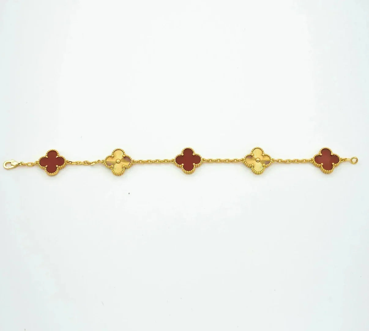 [ECHO ] CLOVER 5 MOTIF RED CORNELIAN BRACELET COLLECTION