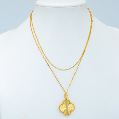 [ECHO ]CLOVER 25MM PEDANT NECKLACE GOLD