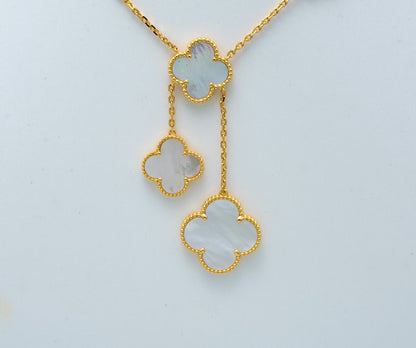 [ECHO ]CLOVER MOTHER OF PEARL NECKLACE 6 MOTIF