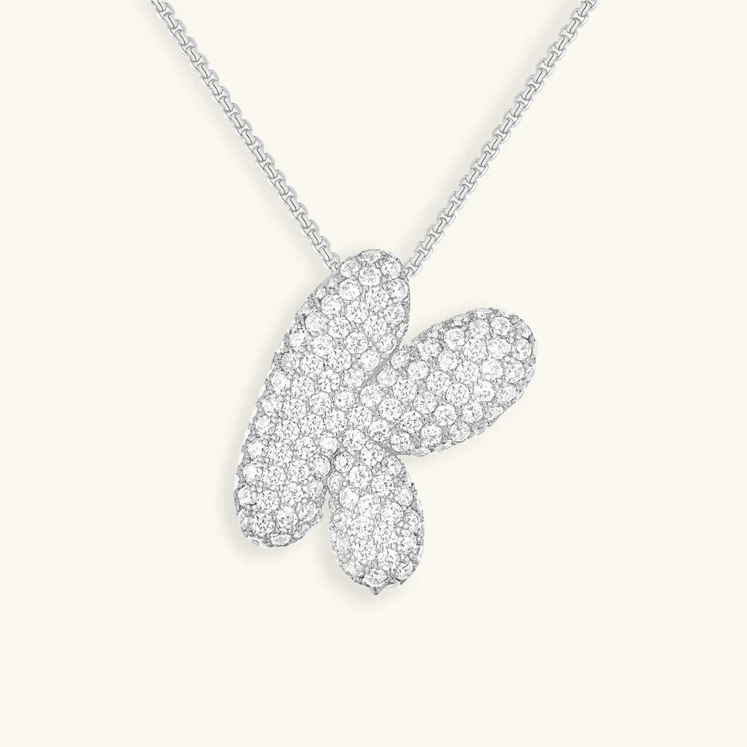 [Echo Fine]Bubble Initial Diamond Necklace
