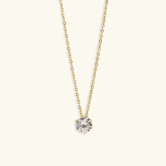 [Echo Fine]Kyla Solitaire Gold Necklace