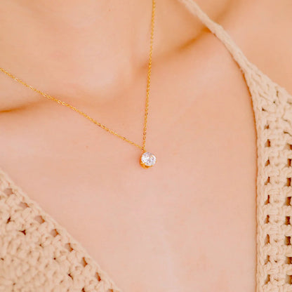 [Echo Fine]Kyla Solitaire Gold Necklace