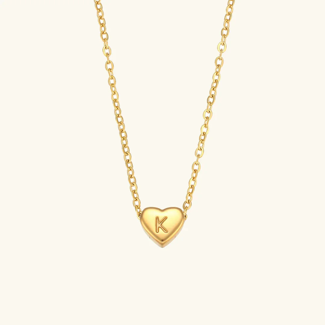 [Echo Fine]Heart Initial Gold Necklace