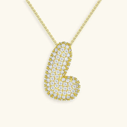 [Echo Fine]Bubble Initial Diamond Necklace
