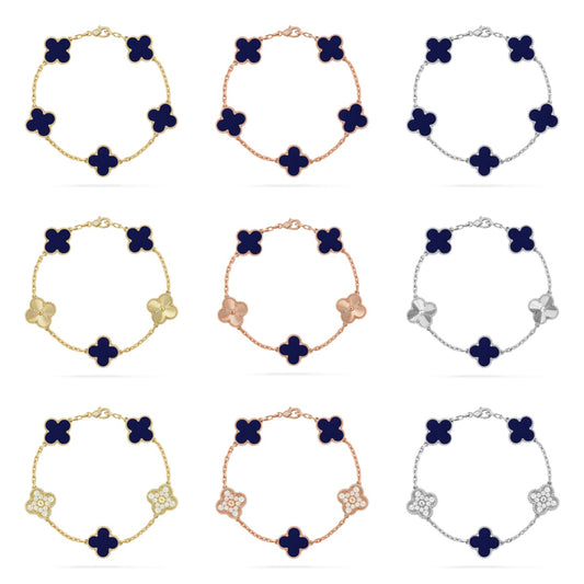 [ECHO ]CLOVER 5 MOTIF LAPIS LAZULI BRACELET COLLECTION