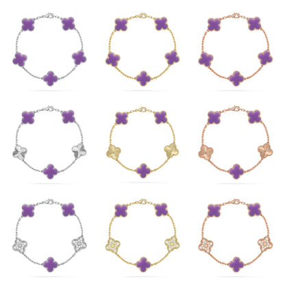 [ECHO ]CLOVER 5 MOTIF LIGHT PURPLE BRACELET COLLECTION