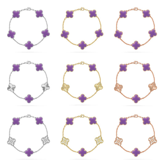 [ECHO ]CLOVER 5 MOTIF LIGHT PURPLE BRACELET COLLECTION