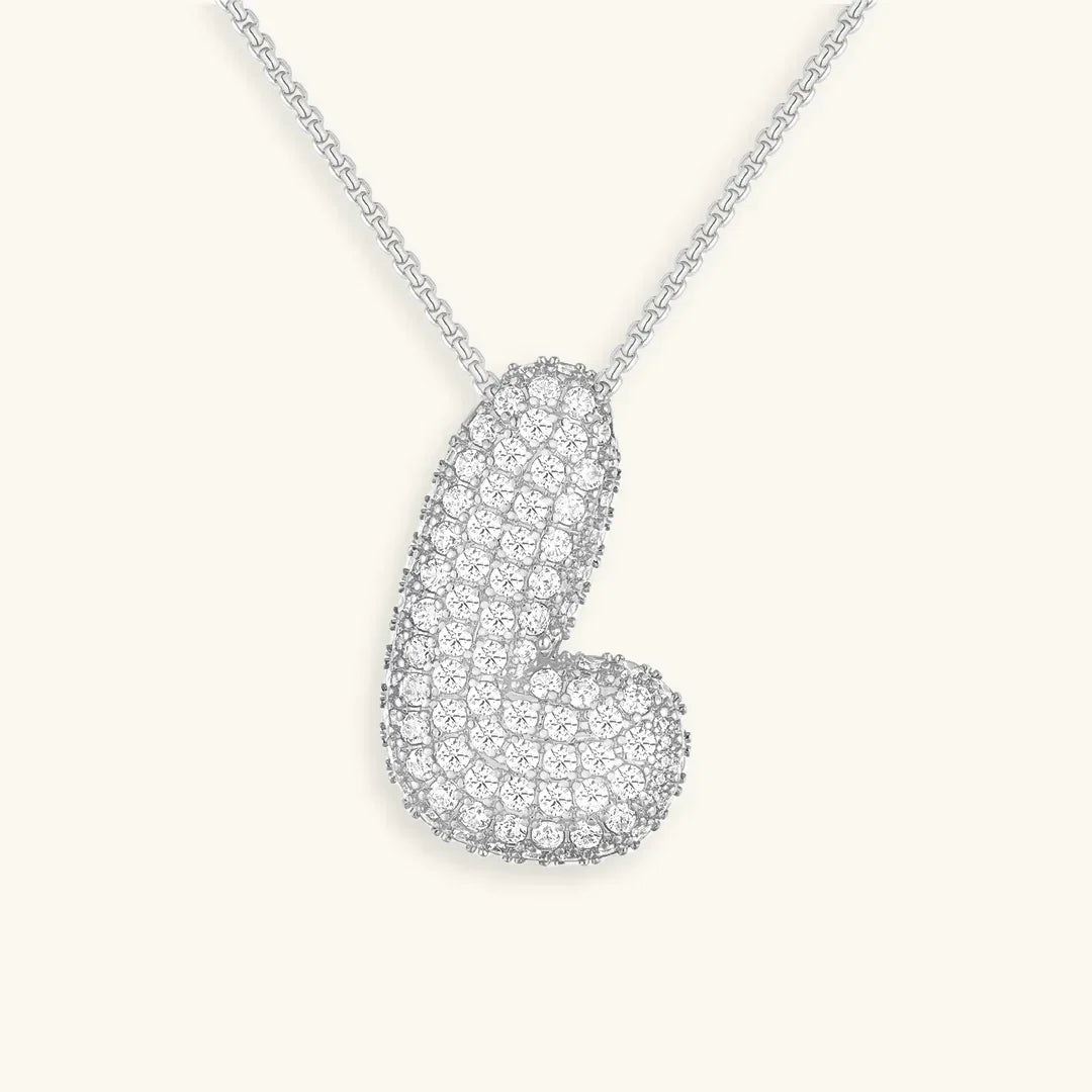 [Echo Fine]Bubble Initial Diamond Necklace