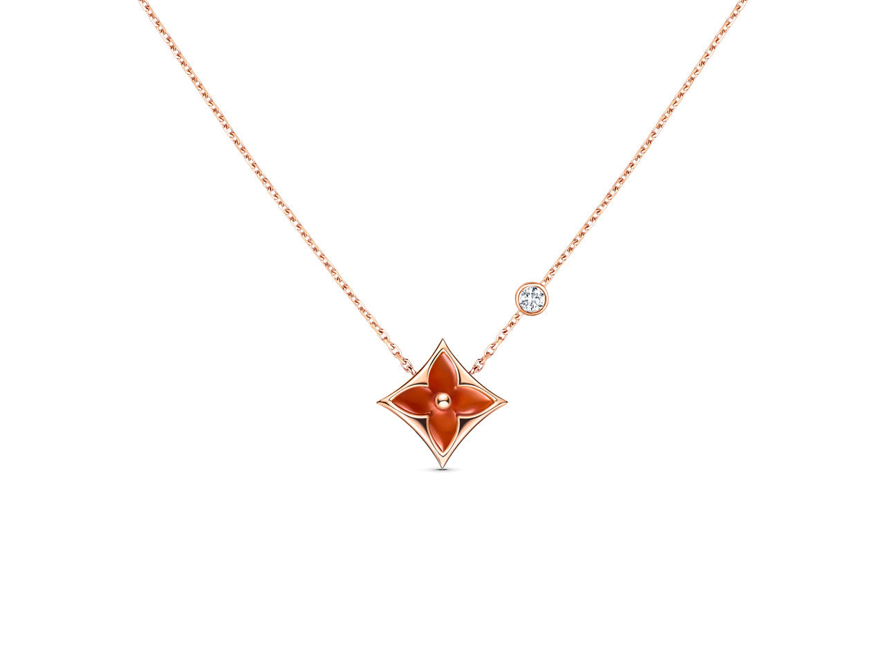 [ECHO ]STAR NECKLACE PINK GOLD 1 DIAMOND