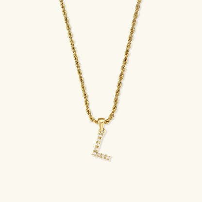 [Echo Fine]Elodie Initial Letter Pearl Necklace