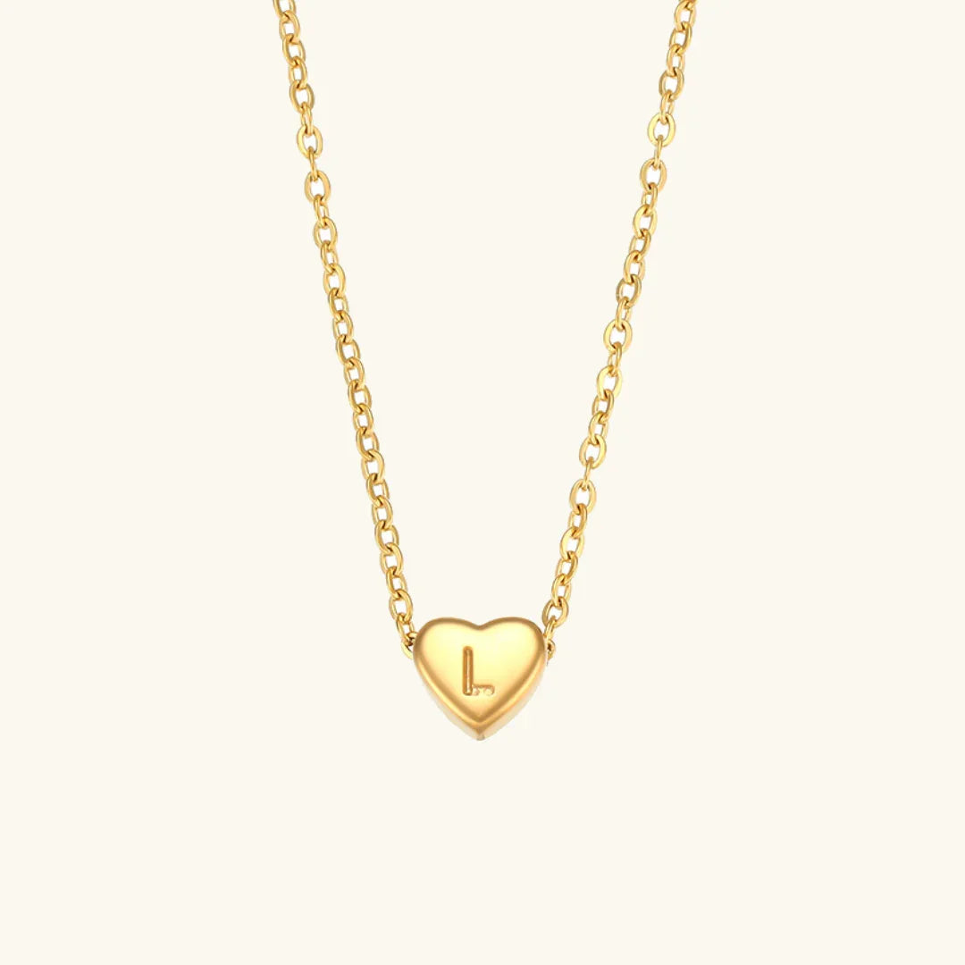 [Echo Fine]Heart Initial Gold Necklace