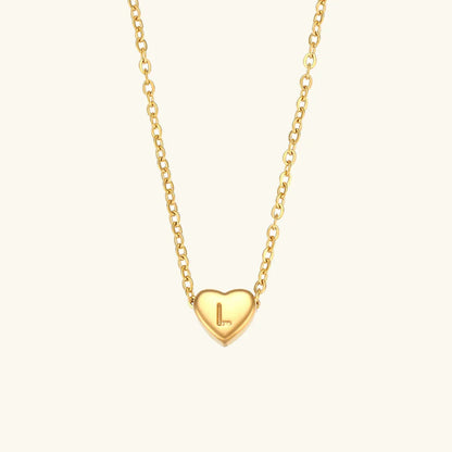 [Echo Fine]Heart Initial Gold Necklace