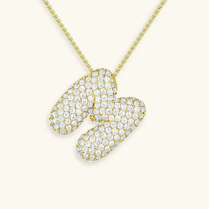 [Echo Fine]Bubble Initial Diamond Necklace