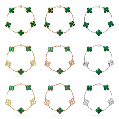 [ECHO ] CLOVER 5 MOTIF MALACHITE BRACELET COLLECTION