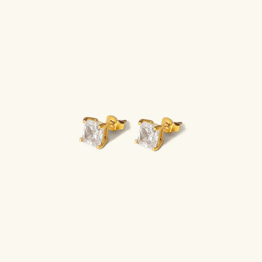 [Echo Fine]March Solitaire Gold Earrings