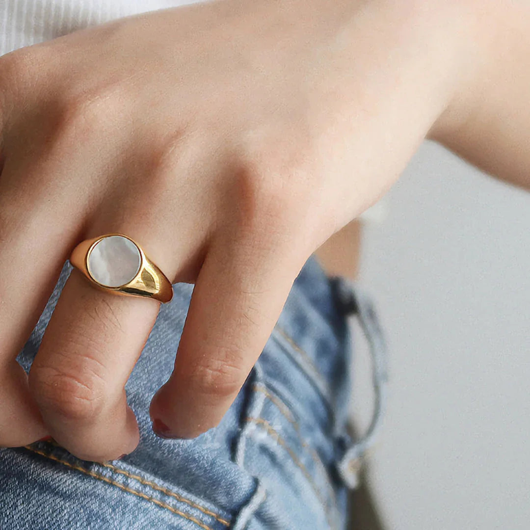 [Echo Fine]Mother Of Pearl Gold Ring