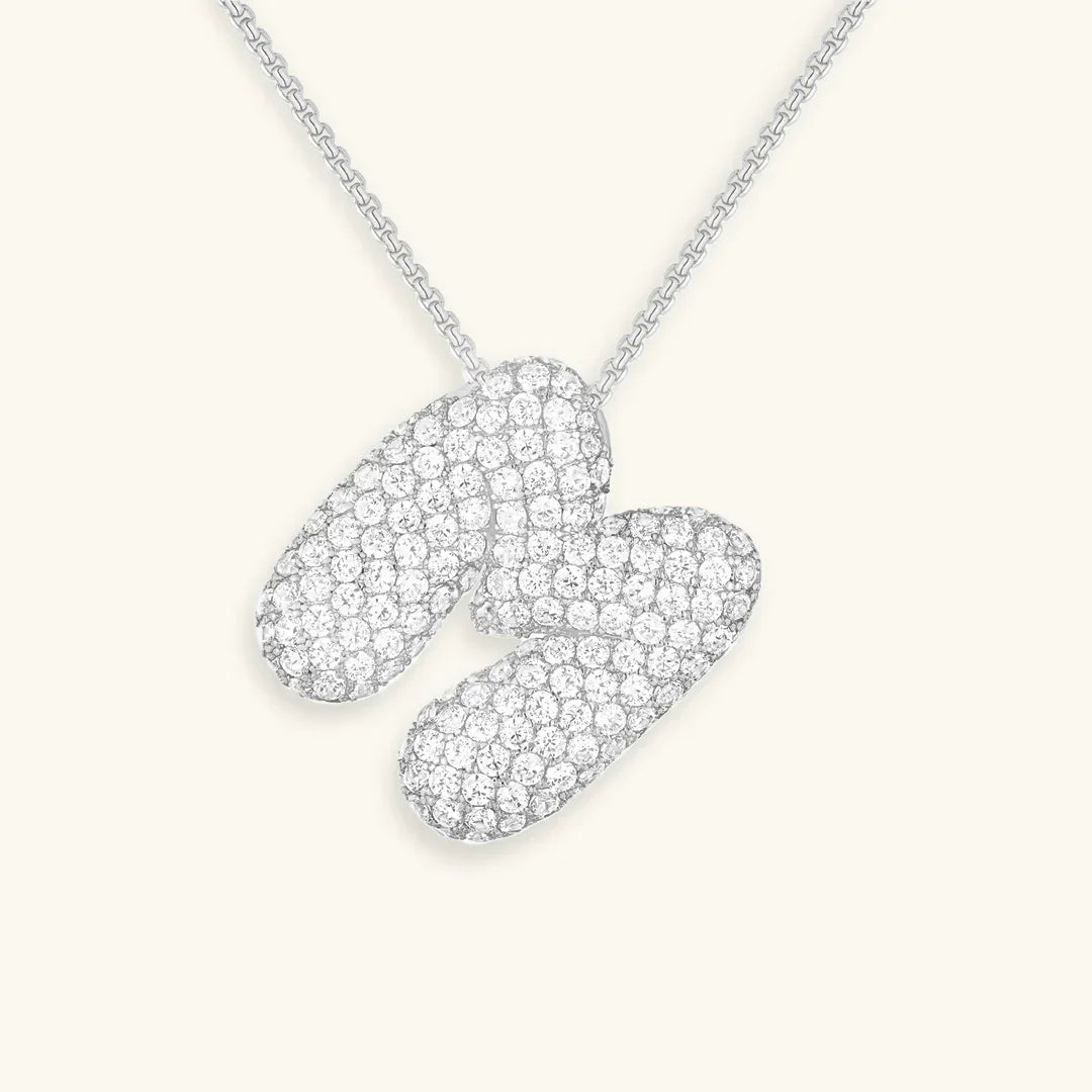 [Echo Fine]Bubble Initial Diamond Necklace