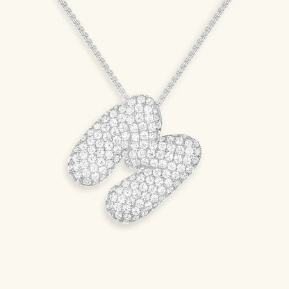 [Echo Fine]Bubble Initial Diamond Necklace