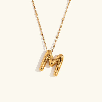 [Echo Fine]Balloon Gold Initial Necklace