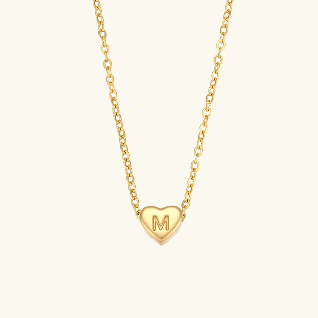 [Echo Fine]Heart Initial Gold Necklace